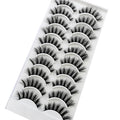 Pestañas Postizas 3D de Visón Natural Largo - 10 Pares en 41 Estilos