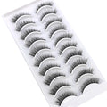 Pestañas Postizas 3D de Visón Natural Largo - 10 Pares en 41 Estilos
