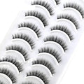 Pestañas Postizas 3D de Visón Natural Largo - 10 Pares en 41 Estilos