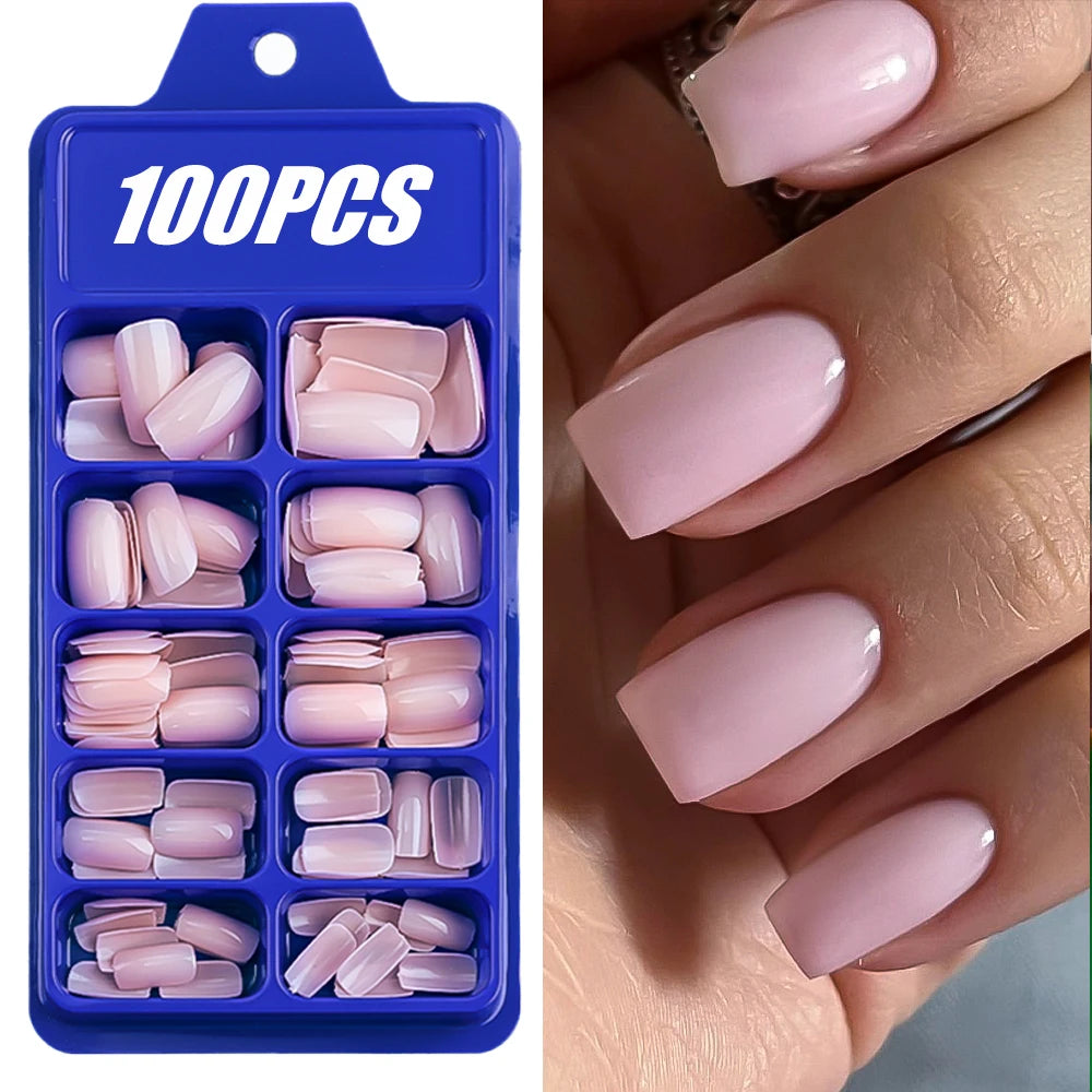 KitDelicate 100Pcs Light Pink Press on Nails