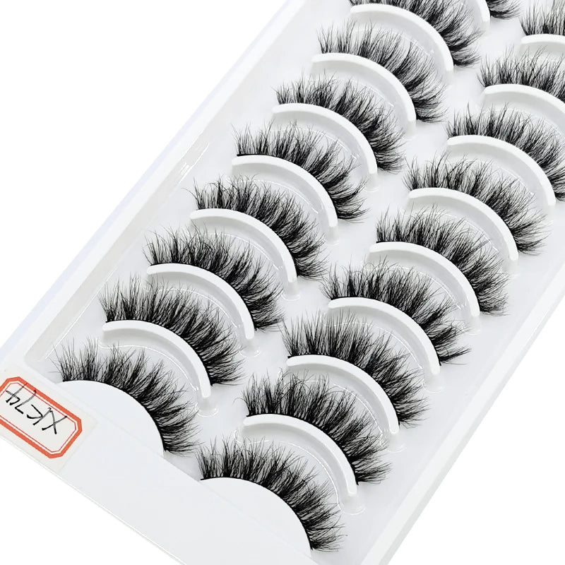 Pestañas Postizas 3D de Visón Natural Largo - 10 Pares en 41 Estilos