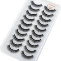 Pestañas Postizas 3D de Visón Natural Largo - 10 Pares en 41 Estilos