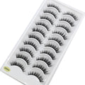 Pestañas Postizas 3D de Visón Natural Largo - 10 Pares en 41 Estilos