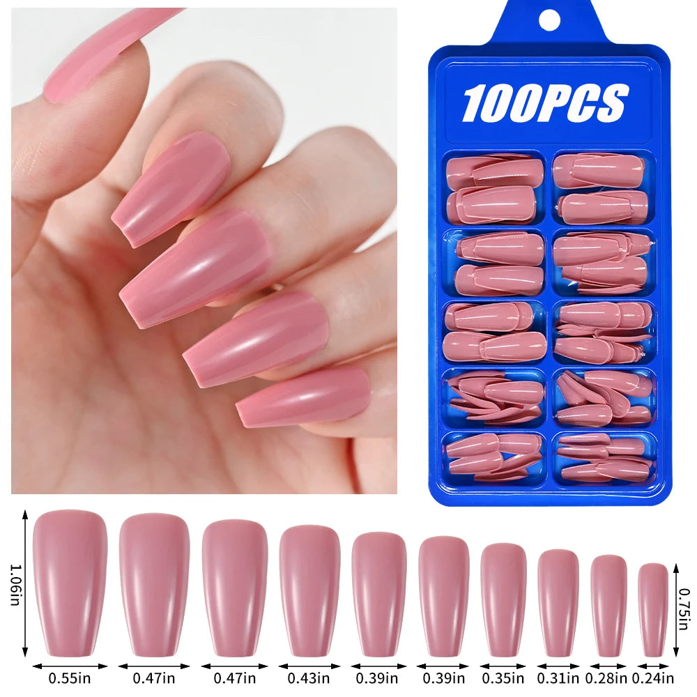 KitDelicate 100Pcs Light Pink Press on Nails