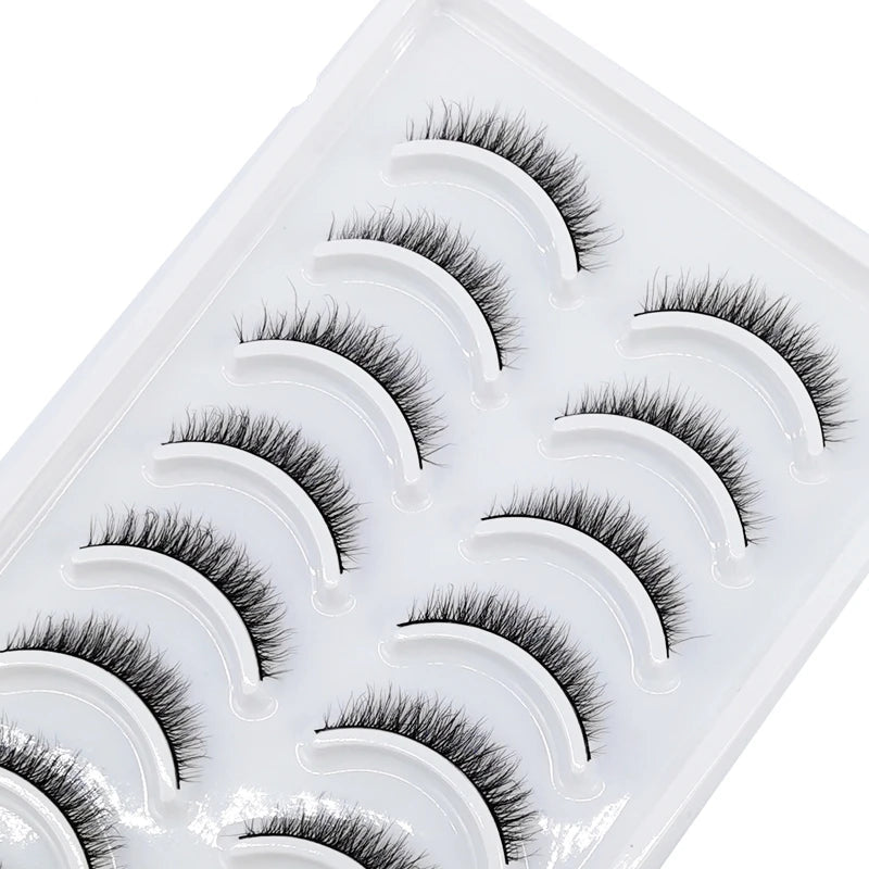 Pestañas Postizas 3D de Visón Natural Largo - 10 Pares en 41 Estilos