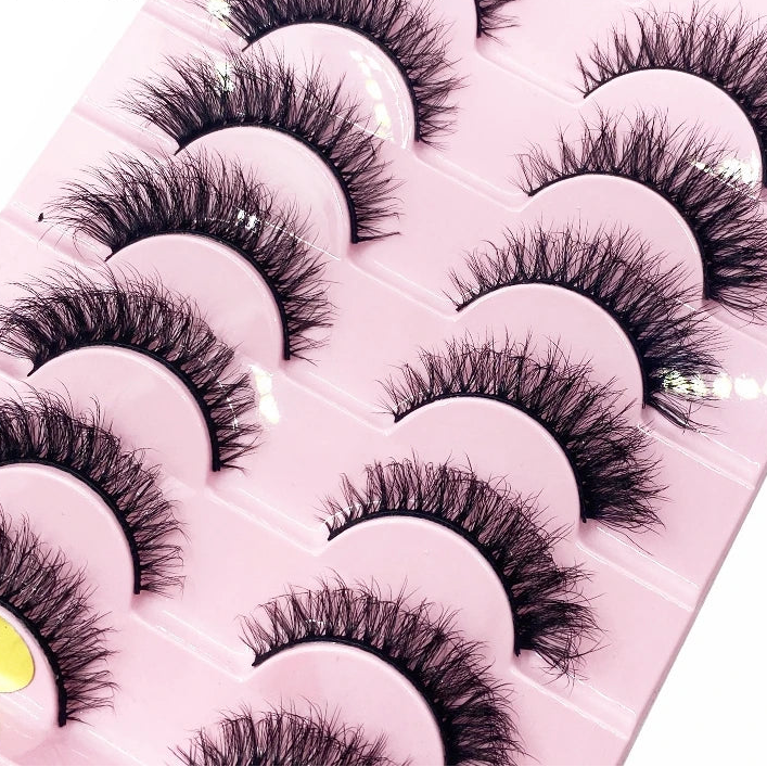 Pestañas Postizas 3D de Visón Natural Largo - 10 Pares en 41 Estilos