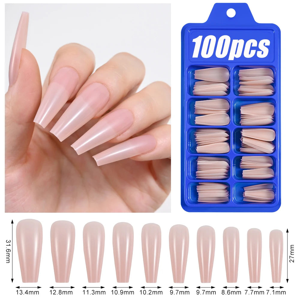 KitDelicate 100Pcs Light Pink Press on Nails